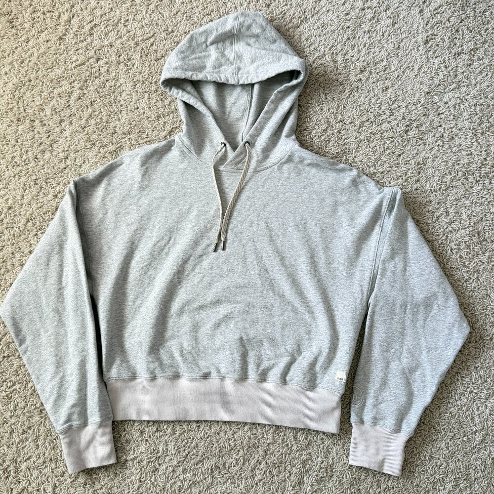Vuori Laguna Hoodie Cropped Sweatshirt Light Gray Heather Size S